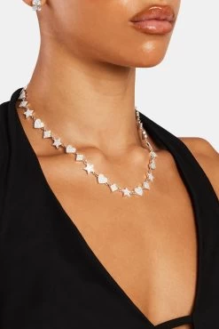 10mm Iced CZ Mixed Motif Tennis Chain -JWL 10MM ICZMTC WG1