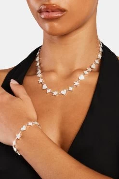 10mm Iced CZ Mixed Motif Tennis Chain -JWL 10MM ICZMTC WG1 10MM ICZMMTB WG