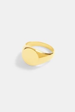 Womens 11mm Gold Plated Polished Round Signet Ring -JWL 11MM PRSRW G7 4560 cc29f9c2 1a07 49bc 8312 bf886be39895