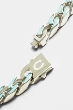 12mm Blue Enamel Cuban Chain -JWL 12MM SSECC BL