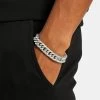 13mm Polished Square Cuban Link Bracelet - Stainless Steel -JWL 13MM PCLB WG7 0052