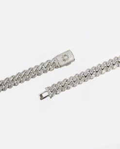 15mm Baguette Cuban Link Chain -JWL 15mm baguette cuban link chain white gold 943619