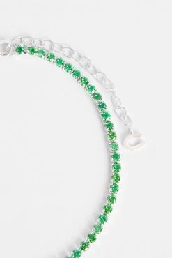 2.5mm Iced Green CZ Micro Tennis Anklet -JWL 25MM ICZMTA GR8 2
