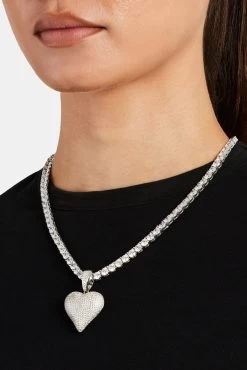 28mm Iced CZ Pave Heart Pendant -JWL 28MM ICZPHP 1