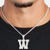 Iced W Pendant -JWL 2MM MTC WG18CHAINSHOT 23