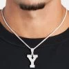 Iced Y Pendant -JWL 2MM MTC WG18CHAINSHOT 25