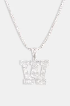 Iced W Pendant -JWL 2MM MTC WG 23