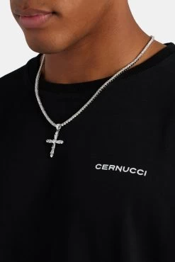 35mm Mixed Shape CZ Cross Pendant -JWL 35MM MSCZCP WG 3283