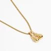3mm Boxing Glove Cuban Chain Necklace - Gold -JWL 3MM BGCCN G