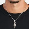 46mm Iced CZ Lightning Bolt Pendant -JWL 3MM RC WG18CHAINSHOT 4