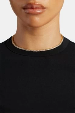 Womens 5mm Tennis Chain - Gold -JWL 3MM TCCH G14 0181 6ad272c8 29b6 482c 9f6b 393ea5f5b3e4