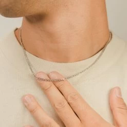 3mm Figaro Chain -JWL 3mm figaro chain white gold 879560