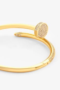 Gold Plated 4mm Iced CZ Pave Bangle -JWL 4MM ICZPB G C f1b62aaa 3264 4f84 846b d306b8f257a4
