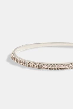 4mm Iced CZ Pave Mix Bangle -JWL 4MM ICZPMB WG8454