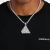 50mm Iced Baguette CZ Pyramid Pendant -JWL 50MM IBCZPP WG 3264