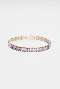 5mm Tonal Baguette Tennis Bracelet - Gold