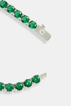 5mm Green Tennis Chain Choker -JWL 5MM GRTCcH WG