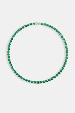 5mm Green Tennis Chain Choker -JWL 5MM GRTCcH WG2