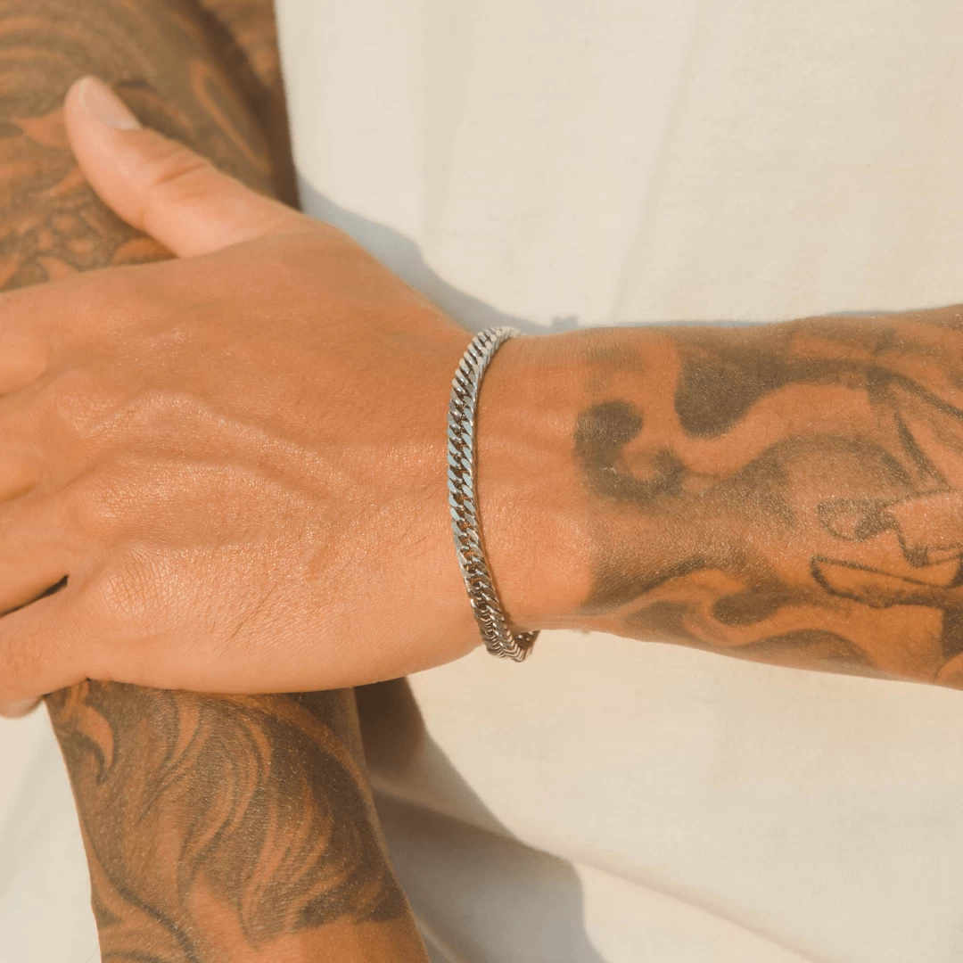 5mm Square Cuban Bracelet 4 5mm Square Cuban Bracelet - Image 2