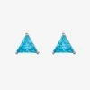 6mm Iced Blue Triangle Stud Earrings