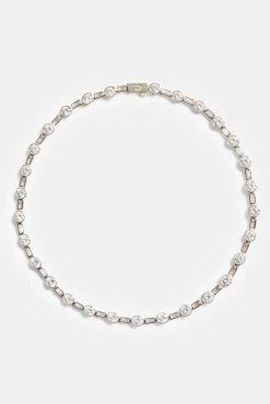 6mm Iced CZ Mixed Shape Choker -JWL 6MM ICZMSCH WG 14 6805