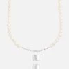 6mm Pearl + Padlock Necklace -JWL 6mmPearl PadlockNecklace WhiteGold