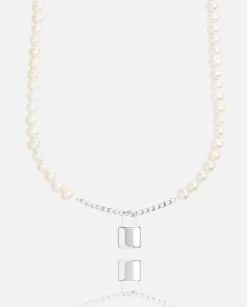 6mm Pearl + Padlock Necklace