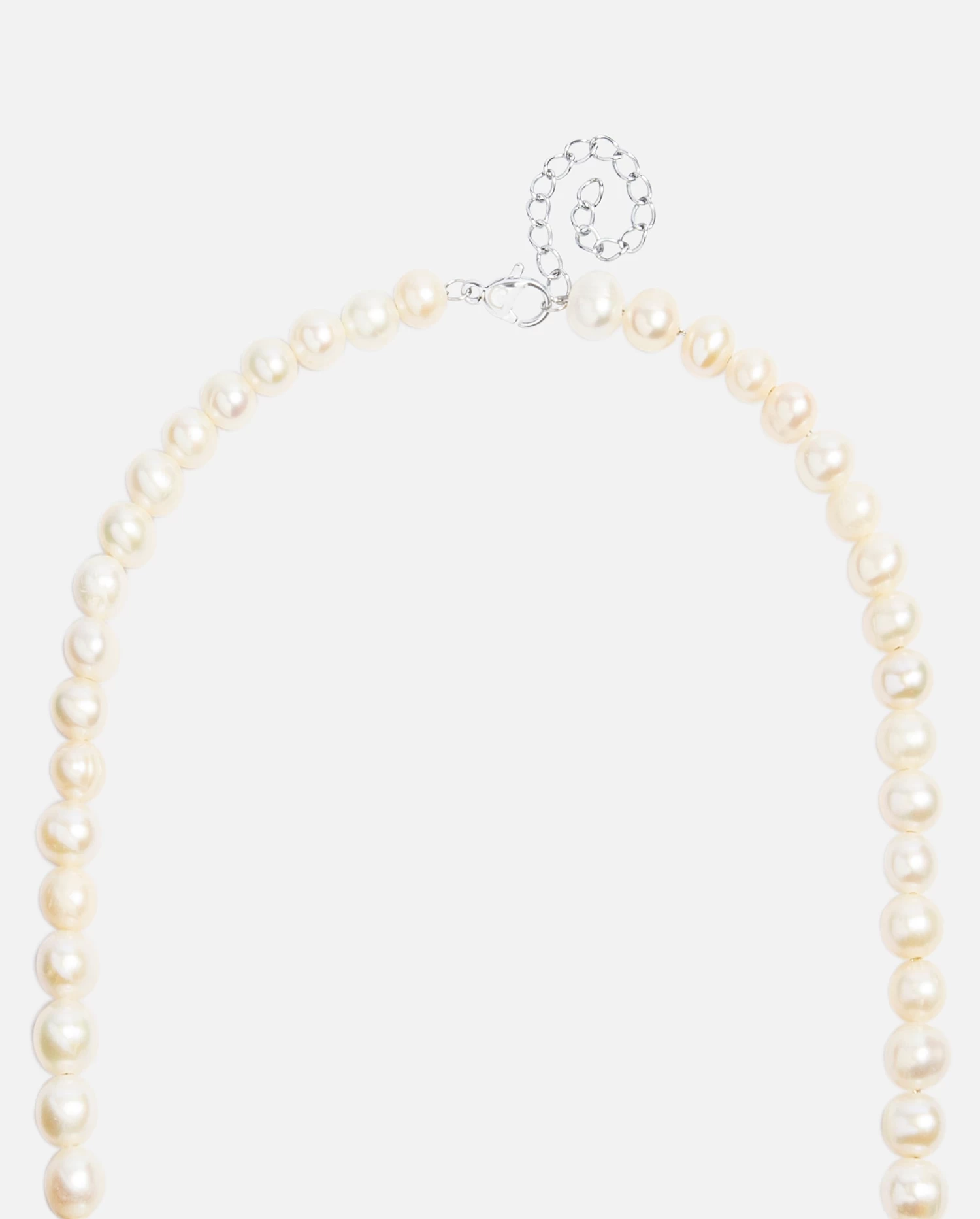 6mm Pearl + Padlock Necklace 6 6mm Pearl + Padlock Necklace - Image 4