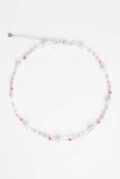 7mm Freshwater Pearl & Pink Bead Necklace