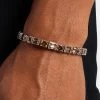 7mm Iced CZ Chocolate Round & Rectangle Mix Tennis Bracelet -JWL 7MM ICZ CHRRMTB WG9