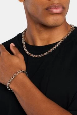 7mm Iced CZ Chocolate Round & Rectangle Mix Tennis Bracelet -JWL 7MM ICZ CHRRMTB WG9 7MM ICZ CHRRMTC WG20 07defdf8 010b 4062 988d 3f9089cf0f22