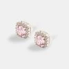 7mm Iced Pink CZ Cluster Stud Earrings -JWL 7MM IPCZCSE WG 4339