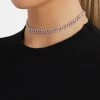 8mm Pink Iced Out Cuban Chain Choker -JWL 8MM IOCCC P