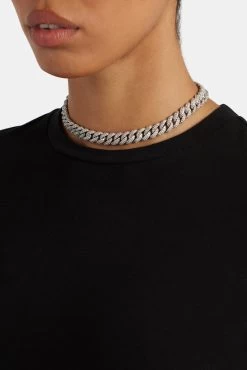 8mm Iced Out Cuban Choker -JWL 8MM IOCCH WG14 3018