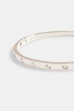 5mm Polished & Round CZ Bangle -JWL 8MM PRCZB WG8 4609