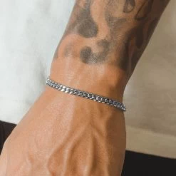 925 5mm Cuban Bracelet - Silver