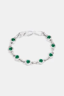9mm Green Centre Link Bracelet -JWL 9MM GRCLB WG