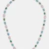 Allway Coloured Bezel Tennis Necklace