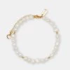 Baroque Freshwater Pearl & Gold Bead Anklet - 6mm
