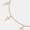 Iced Cross Belly Chain - Gold -JWL AZ ICCROSSBCHAIN