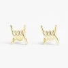 Barbed Wire Stud Earrings - Gold -JWL BWSE G 45ffae01 e0c7 4454 ac95 894bb32674fe