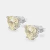 10mm Sterling Silver Iced Lemon Heart Stud Earrings -JWL CH 10MM SS ICZHSELWGW dc617043 01bc 4946 a4b0 9d43f793ab03