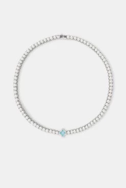 Baby Blue Motif Tennis Chain -JWL CH BBLMOTCHWGW 18 9171