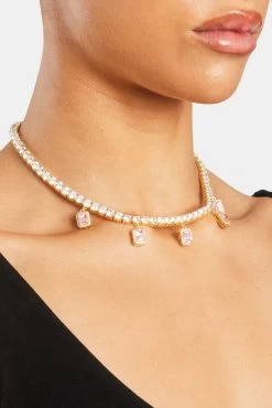 Iced Bezel Tennis Chain - Gold -JWL CH BEZELTENCH G