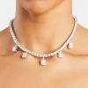 Iced Bezel Tennis Chain - White -JWL CH BEZELTENCH WG