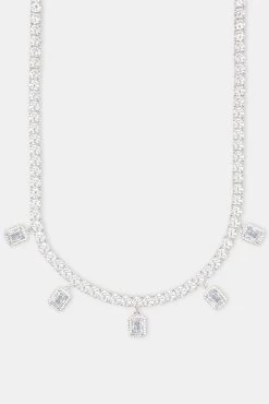 Iced Bezel Tennis Chain - White -JWL CH BEZELTENCH WG 1 2