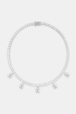 Iced Bezel Tennis Chain - White -JWL CH BEZELTENCH WG 2