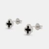 Black Motif Stud Earrings - 6mm -JWL CH BLKMOTSTWGW OS 13680