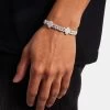 Iced Motif Cuban Bracelet - White 1 Iced Motif Cuban Bracelet - White -JWL CH CLOCUBBR ee5bdac6 c4f8 4b41 9bca 55294120501e