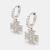 Iced Cross Motif Drop Earrings 2 Iced Cross Motif Drop Earrings -JWL CH CRSMOTERWGW OS